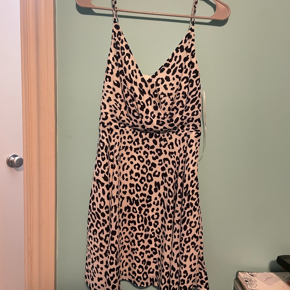 Express Black and White Animal Print Dress